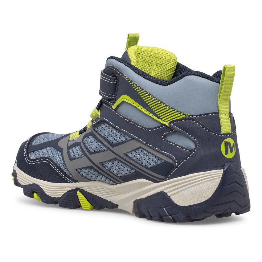 Bottes Merrell Moab FST Mid A/C Waterproof Bleu Marine Enfant | T.J.MXMU